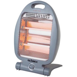 STUFA AL QUARZO ARES 800W GLOBEX COLORE GRIGIO 2 LAMPADE CON ANTICADUTA