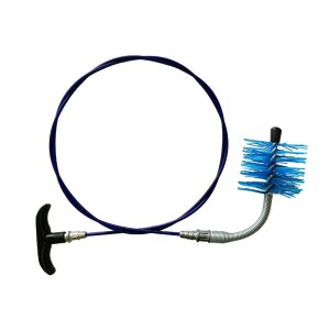 KIT SPAZZAPELLET 2 METRI CON SCOVOLO 80 MM E MANIGLIA PER PULIZIA CANNE FUMARIE