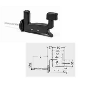 CONFEZIONE 25 PEZZI - FERMAIMPOSTE IN PLASTICA GRILLO NERO 70 MM CON VITE