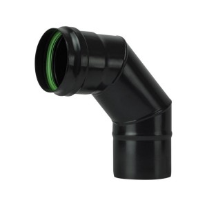GOMITO 90° PER STUFA A PELLET LIGHT SAVE Ø 8 CM COLORE NERO OPACO IN ACCIAIO PORCELLANATO