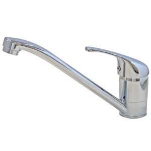 MISCELATORE LAVELLO A CANNA BASSA CALIPSO CUCINA IN OTTONE CROMATO