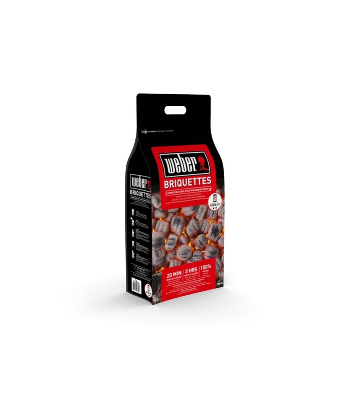 BRICCHETTI DI CARBONE PER BARBECUE WEBER LEGNO CERTIFICATO FSC IN FORMATO DA 4 KG E 8 KG